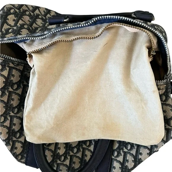 Christian Dior Blue Canvas Trotter Boston Bag - Picture 11 of 11